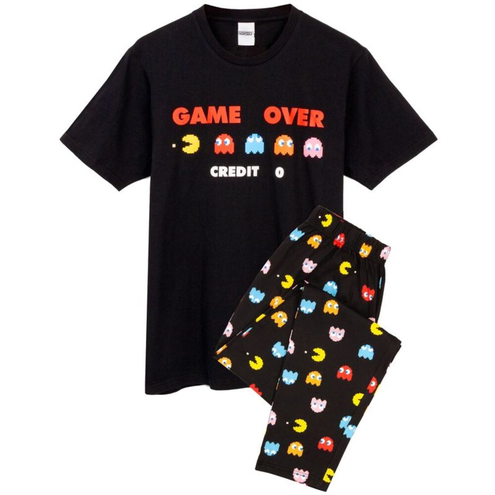 Pac-Man Mens Game Over Pajama Set / Black
